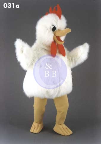 Mascot 031a Chicken - White - Click Image to Close