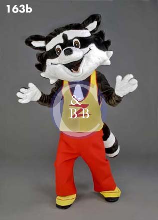 Mascot 163b Raccoon - yellow & red outfit - Click Image to Close
