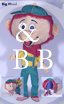 Mascot BIGHEAD - Red hair - Green bibbs - Click Image to Close