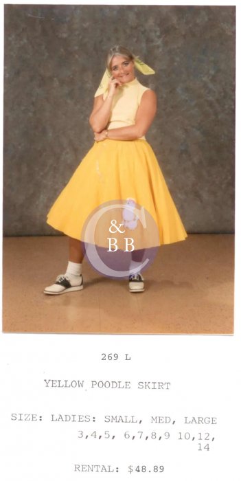 POODLE SKIRT - YELLOW - Click Image to Close