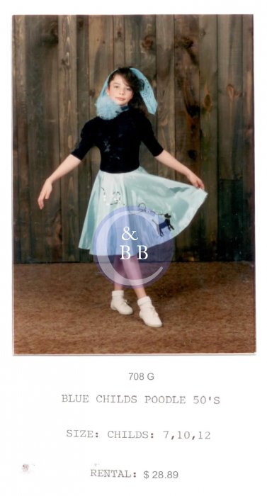50s POODLE DRESS - BLUE - CHILD - Click Image to Close