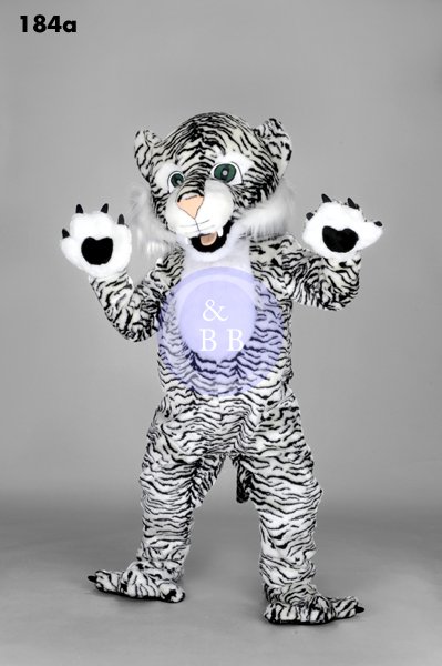 Mascot 184a Tiger - Black & white small stripes - Click Image to Close