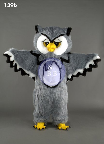 Mascot 139b Owl - Gray - Click Image to Close