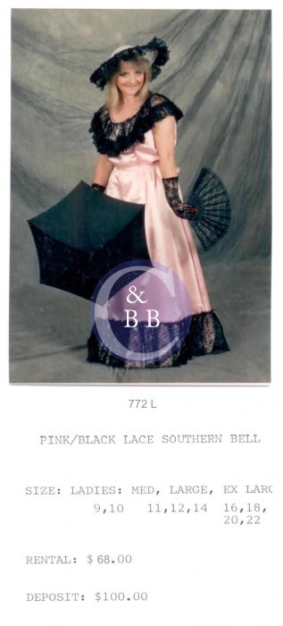 SOUTHERN BELL - PINK-BLACK LACE - Click Image to Close