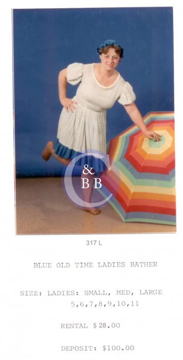 Old Time Blue Lady Bather - Click Image to Close