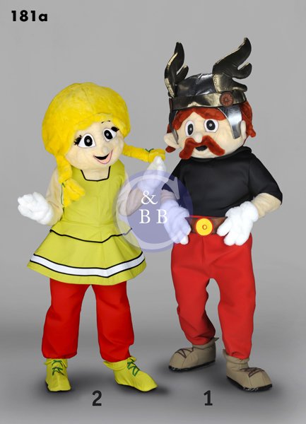 Mascot 181a Bighead - Guy - Red hair - wing hat - Click Image to Close