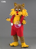 Mascot 124b Cat - Brown & Yellow - Red shorts