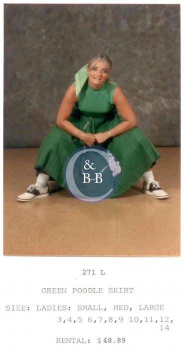 POODLE SKIRT - GREEN - Click Image to Close