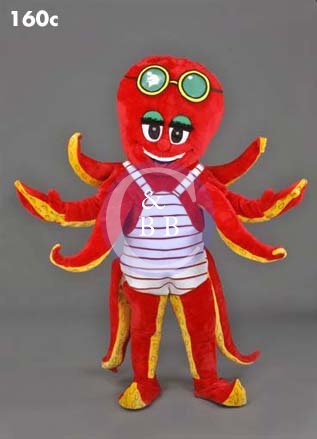 Mascot 160c Octopus - Red - Click Image to Close
