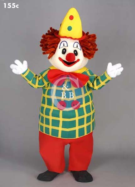 Mascot 155c Clown - Green plad shirt - Click Image to Close