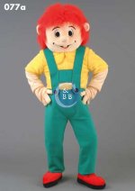 Mascot 077a Bighead - Orange hair - Green bibbs