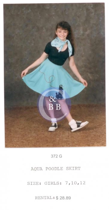 50s POODLE DRESS - AQUA - CHILD - Click Image to Close