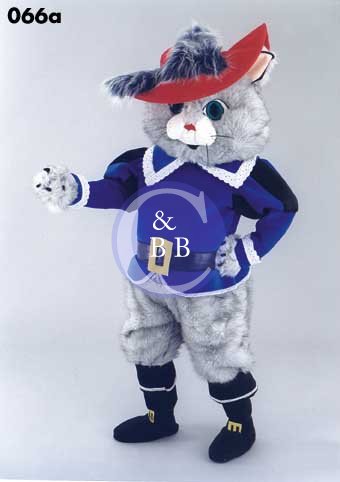 Mascot 066a Cat - Puss n Boots - Blue jacket - Click Image to Close