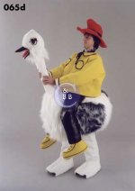 Mascot 065d Ostrich rider - White