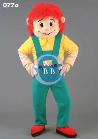 Mascot 077a Bighead - Orange hair - Green bibbs - Click Image to Close