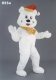 Mascot 055a Bear - white - orange hat