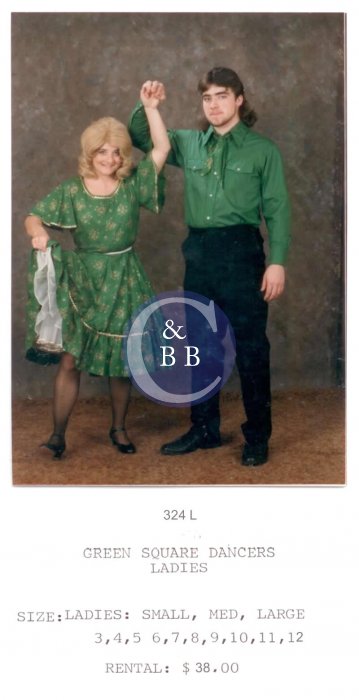 LADY SQUARE DANCER - GREEN - Click Image to Close