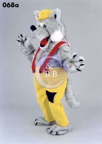 Mascot 068a Wolf - Gray in Yellow pants - Click Image to Close