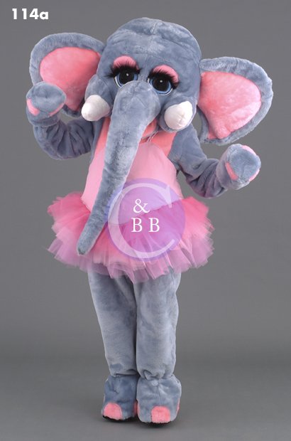 Mascot 114a Elephant - Pink Tutu - Click Image to Close