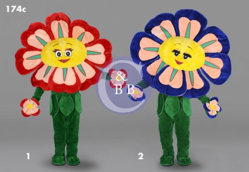 Mascot 174c Flower 1 - Pansy - Red & Pink - Click Image to Close