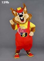 Mascot 159b Wolf - Brown in Red bibs